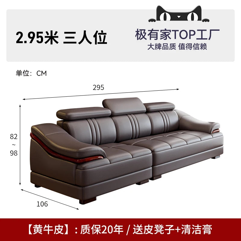 Nordic Genuine Leather Sofas Luxury Armchairs Cinema Comfortable Sofas Living Room Design Fauteuils Salon Home Furniture