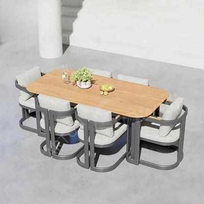 Factory Luxury Outdoor Furniture Patio Teak Wood Dining Sets Garden Table and Chairs Set for Hotel Restaurant Used