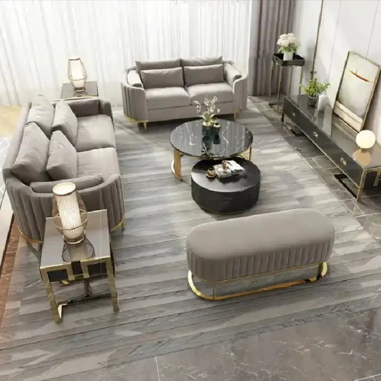 Italian Style Dubai Luxury Sofa Living Room Furniture Curved Dresser Home Sofa Set1+2+3