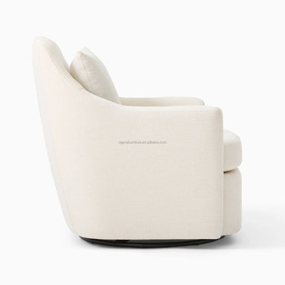Hot Selling Modern White Fabric Lounge Chair Style Swivel Arm Living Room Single Sofa Chairs