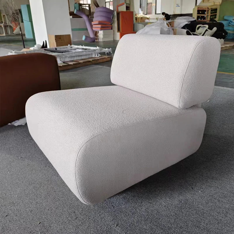 Modern Furniture Living Room Single Sofa Chair Teddy Fabric Leisure Armchair Nordic Design