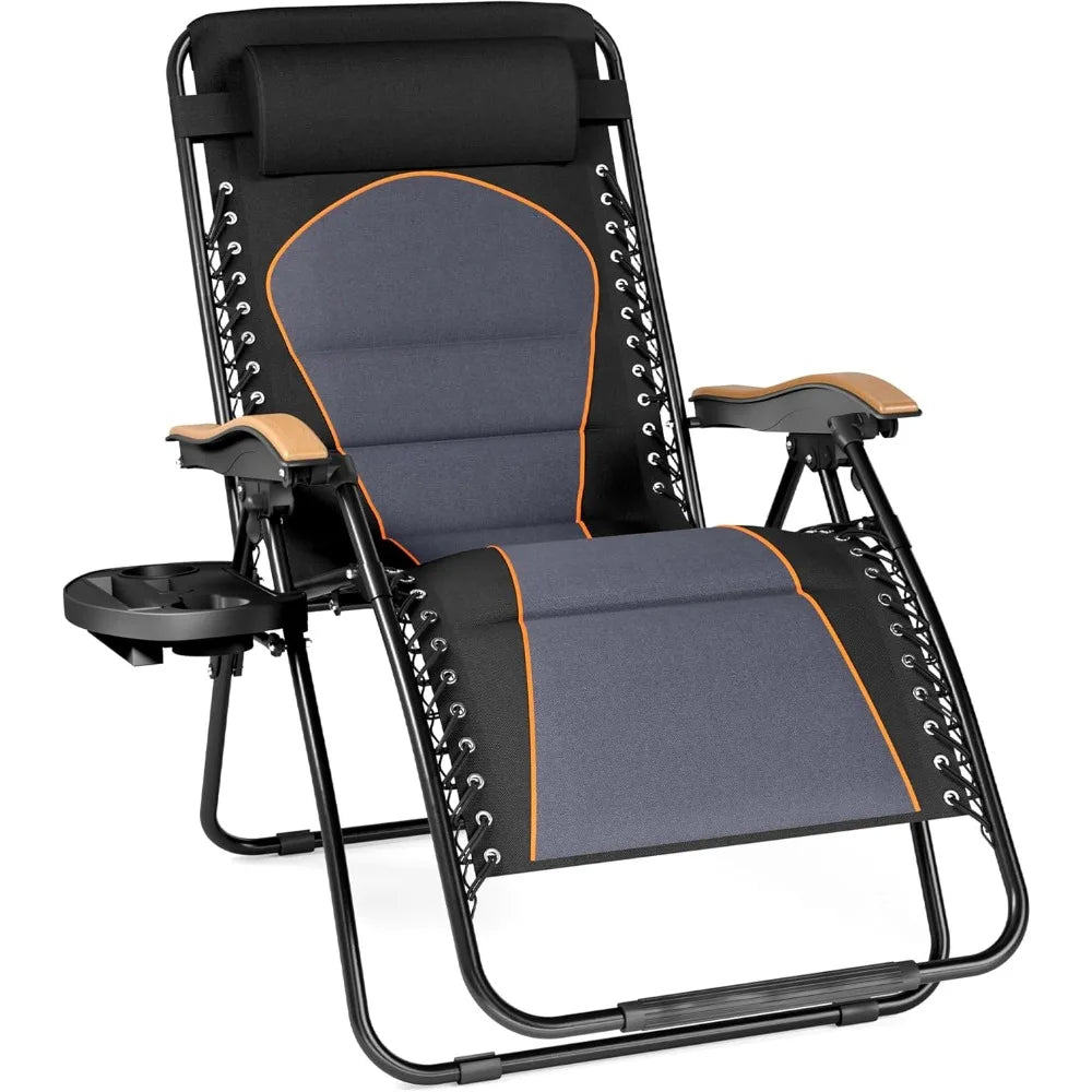 XXL Oversized Padded Zero Gravity Chair, Foldable Patio Recliner, 30