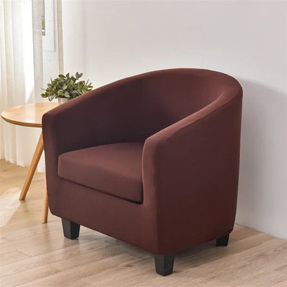 Solid Color Elastic Club Tub Chair Cover Spandex Single Sofa Slipcover with Seat Cover Armchair Protector Living Room Bar Hotel