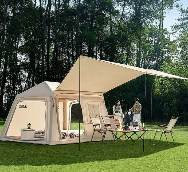 Portable Inflatable Tent Waterproof Sun Protection Thickened Quickly Open Tents Nature Hike Family Travel Camping Shelter Tents