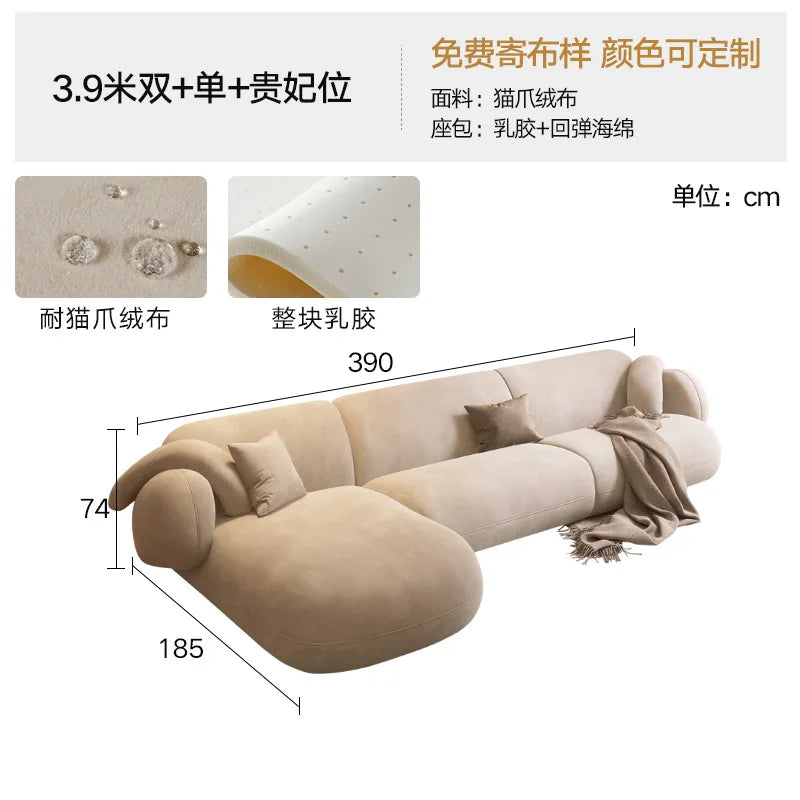 New Style Sofa Modern Simple Nordic Fabric Corner Small Apartment Living Room French Sofa