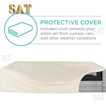 # Outdoor Furniture 7Piec Sets W/2Pillows, Coffee Table, Cover Included, Wicker Conversation Couch Set, Patio Furniture Set #