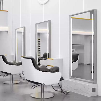 HJ Barber Shop Mirror Quick Cut Special Mirror Hair Salon Internet celebrity hair salon Full Lamp Mirror