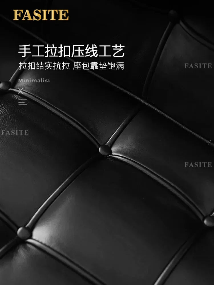 Barcelona chair Italian leather living room is very simple. Designer sofa chair balcony leisure simple fashion chair.