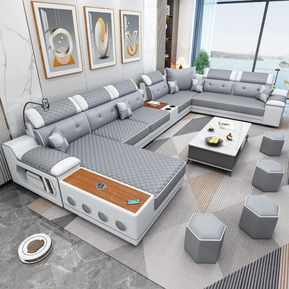 New multi-functional sofa simple modern living room large corner removable and washable technology cloth sofa combination furnit