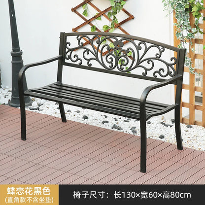 Practical Rustic Waterproof Furniture Cast IronBackrest  Iron Public Leisure Seating Metal Outdoor Garden Patio Park Bench