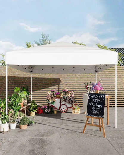 10x10 FT Pop Up Canopy Tent with 3 Adjustable Heights – Outdoor Sun Shade Shelter, 4 Sandbags & Carry Bag, for Parties & Events