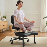 Cross Leg Chair - Meditation Chair with Wheels, ADHD Chair, Height Adjustable Seat, Adjustable Footstool
