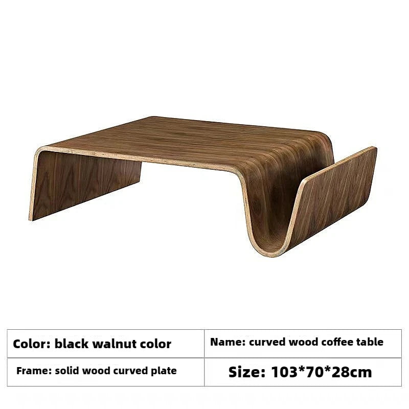Customizable Solid Wood Coffee Table Modern Bentwood Room Desks Portable Low Center Tea Table  Living Room Furniture