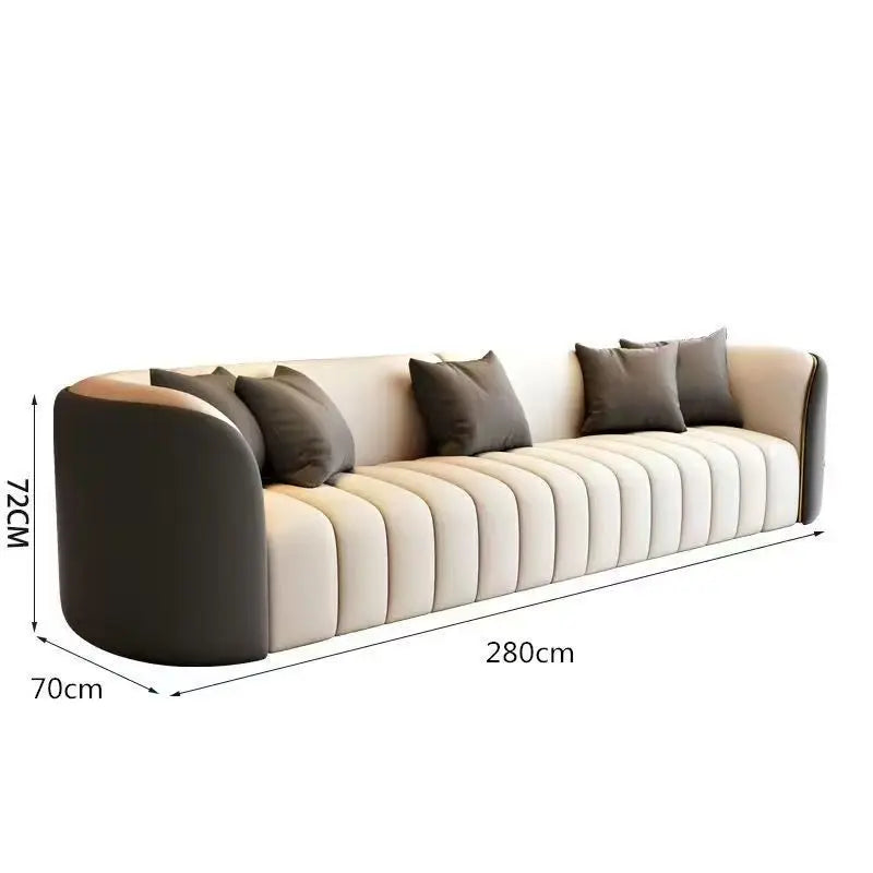 Canapé de luxe léger, petit appartement, salon, zone d'assise, réunion, invités, canapé à rangée droite