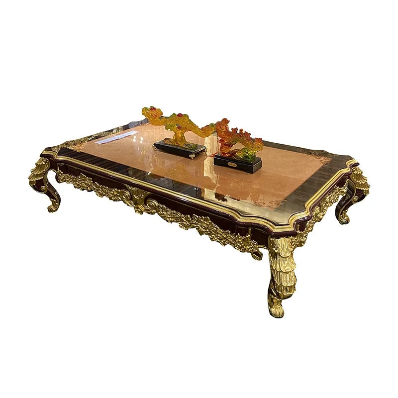 French solid wood coffee table European rectangular coffee table natural furniture