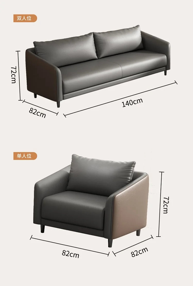 Office Sofa Modern Meeting Guests Business Reception Negotiation Leisure Area Modern Leather Sofa Coffee Table Combination Set