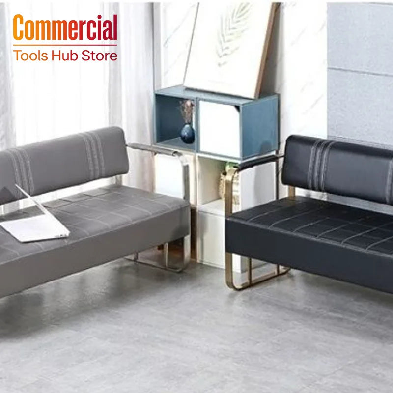 Sofa Barber Shop Waiting Stainless Steel Sofa Chair Fashion Hair Salon Hair Rest Chair Long