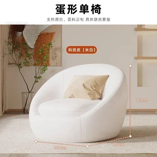 Simple Fabric Living Room Chairs Minimalist Nordic Creative Beauty Salon Lounge Chair Table Home Single Lazy Sofa Backrest Chair