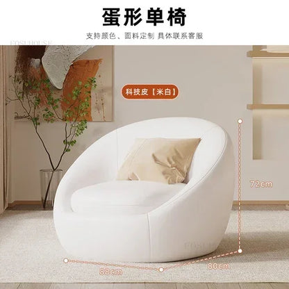 Simple Fabric Living Room Chairs Minimalist Nordic Creative Beauty Salon Lounge Chair Table Home Single Lazy Sofa Backrest Chair