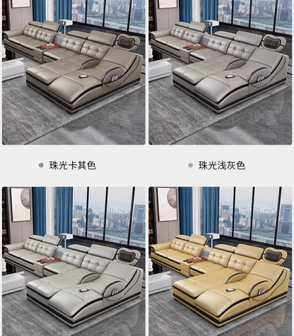 Modern Minimalist Sofa Electric Massage Chiar Floor Multifunctional Corner Sofa Lounges Relaxing Living Room Couch Furniture