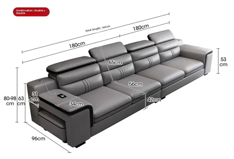 Luxury Leather Living Room Sofas Italian Home Sofa Bed Recliner Modern Designer Ergonomic Back Sofa Living Room Furniture