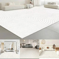 Modern White Minimalism Large Living Room Carpet Light Luxury Beige Decoration Bedroom Carpet Soft Lounge Rug Washable Floor Mat