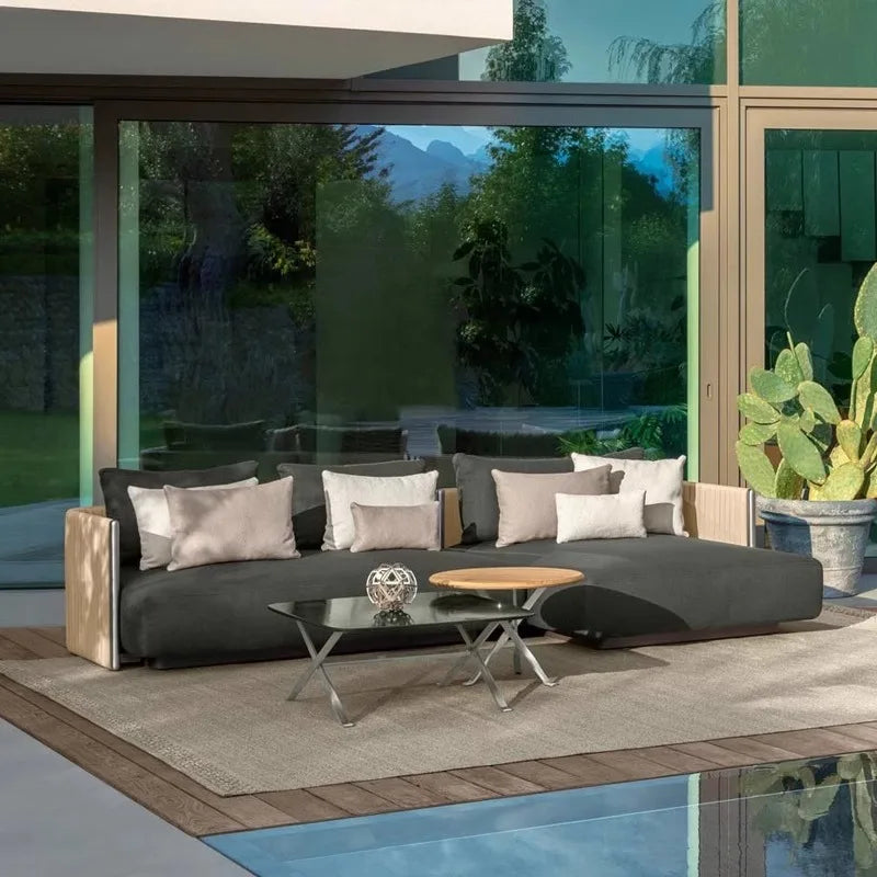 Outdoor rattan sofa, terrace, leisure rattan chair, tea table, courtyard villa, garden, living room, sunroom, rattan sofa combin