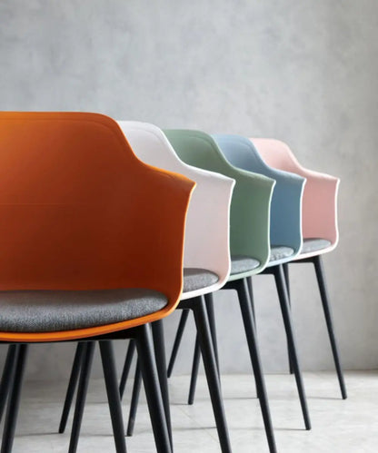 Modern Simple Living Room Chair Plastic Cushion Chair Home Restaurant Armchair Nordic Leisure Chairs Backrest Desk Chairs