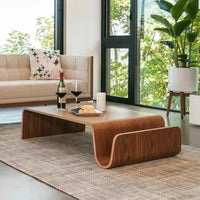 Customizable Solid Wood Coffee Table Modern Bentwood Room Desks Portable Low Center Tea Table  Living Room Furniture