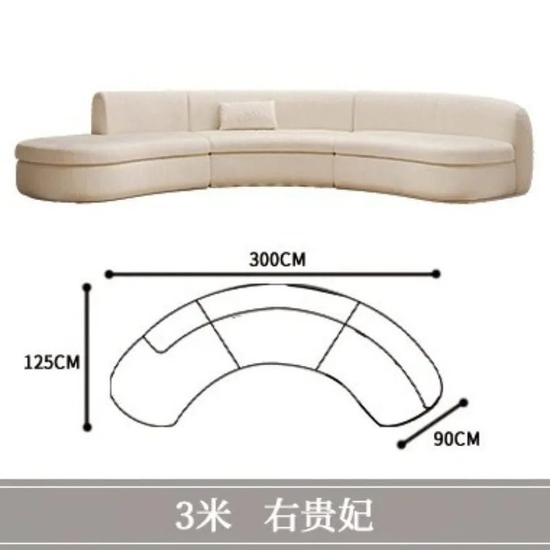 Curved sofa living room, light luxury, modern Internet celebrity hotel, beauty salon, lobby lounge area, reception of guests
