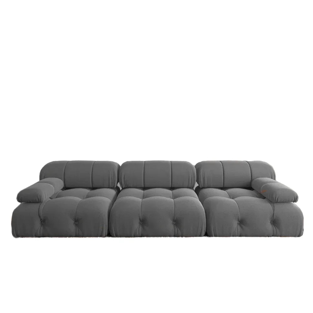 -Nordic Modern Modular Sofa Set Light Luxury Fabric Buckle Design Living Room Convertible Features Sponge Wood Foam Hotels