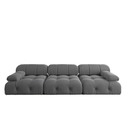 -Nordic Modern Modular Sofa Set Light Luxury Fabric Buckle Design Living Room Convertible Features Sponge Wood Foam Hotels