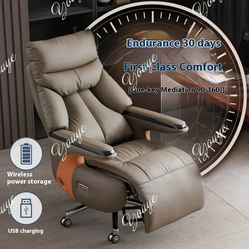 N49 J Heating Massage Office Chairs Ventilation Leather Relaxing Portable Desk Chair Recliner Nordic Comfy Silla Home Office