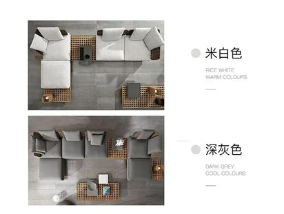 Nordic Solid Wood Sofa Chair Leisure Patio Living Room Furniture Villa Luxury Sofa Combination Garden Furniture Sets Rattan