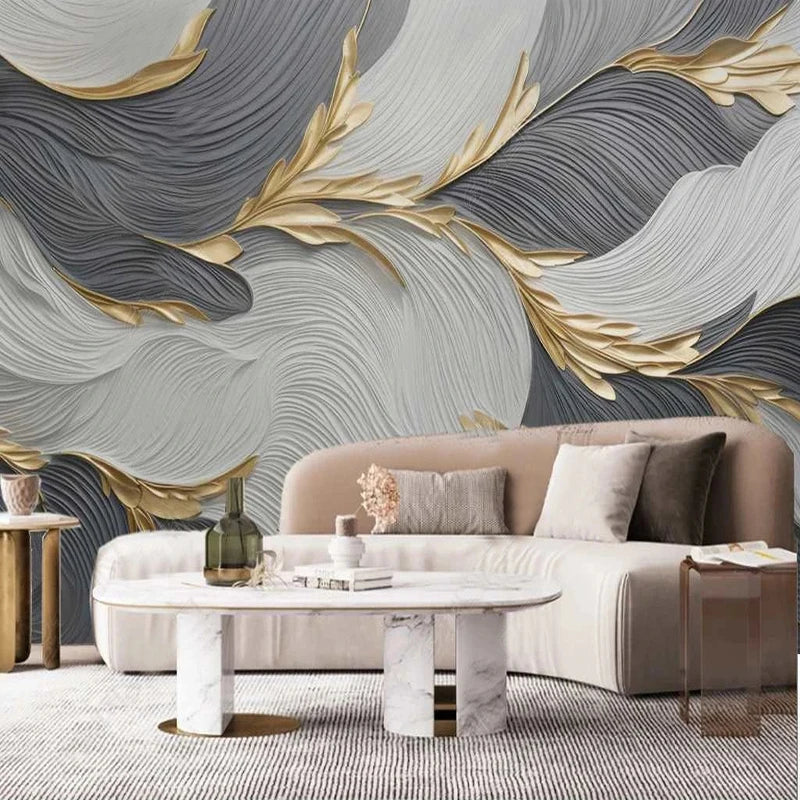 Custom 3D Wall Mural Creative Art Feather Geometric Patterns Photo Wallpaper Living Room TV Sofa Bedroom Papel De Parede Fresco