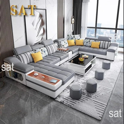 +··Creative Minimalist Living Room Sofas Lazy Nordic Leather Sofas Designer Living Room Sofas Lounge Koltuk Takımı Home Furnitur