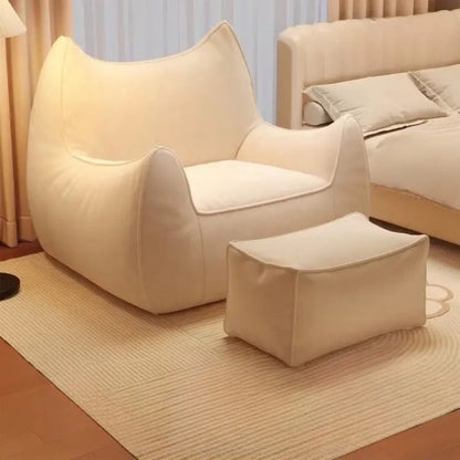 Customizable Living Room Sofas Simple Bedroom 1-person Lazy Sofa Comfortable Bean Bag Chair with Footrest Home Decoration