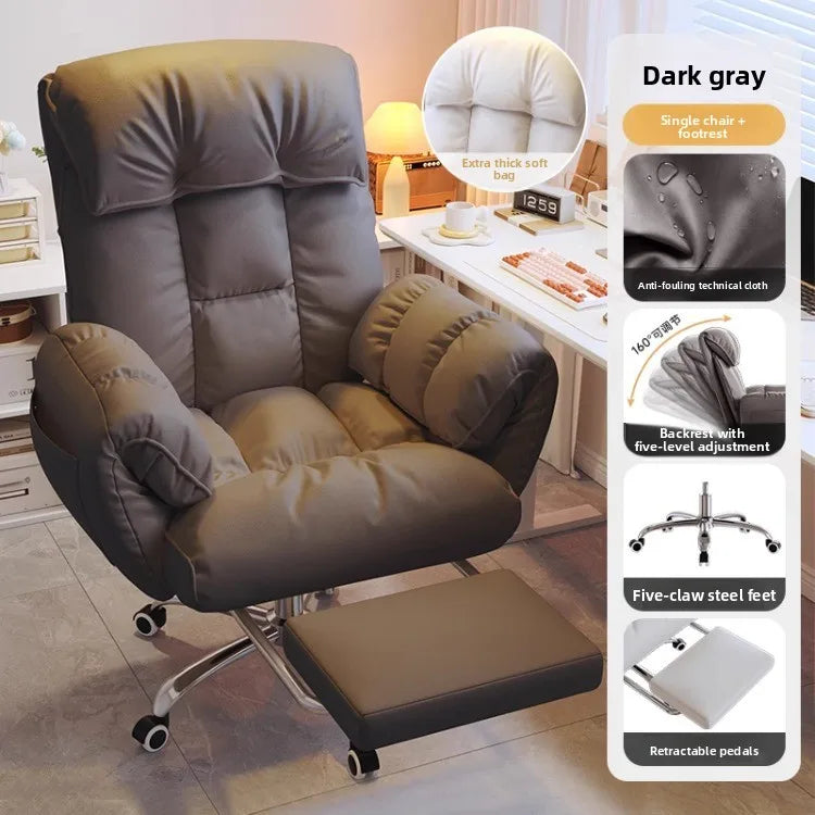 Ergonomic Office Chair Comfortable for Long Hours Metal Backrest Reclining Gaming Chair Office Office Chair Gamer Chair Muebles