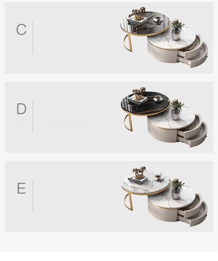 Modern Marble Coffee Tables For Simple Small Apartment Living Room Furniture Sofa Side Household Storage Cabinet End Table Set