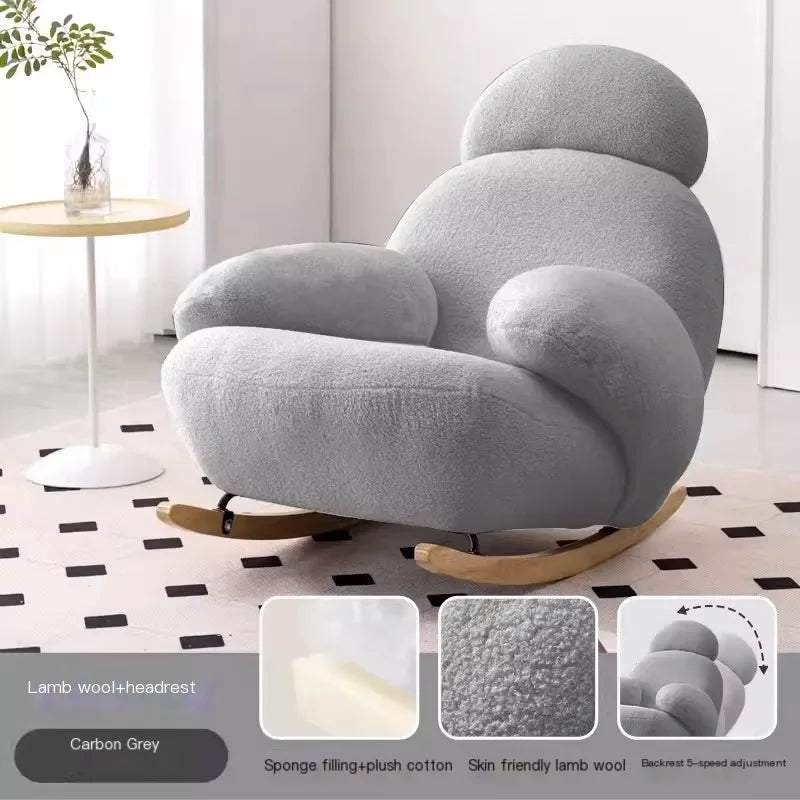 Nordic Modern Luxury Living Room Chairs Sofa  Rocking  Lounge Single Lazy Reclining Adult Bedroom Relax Magical Furniture