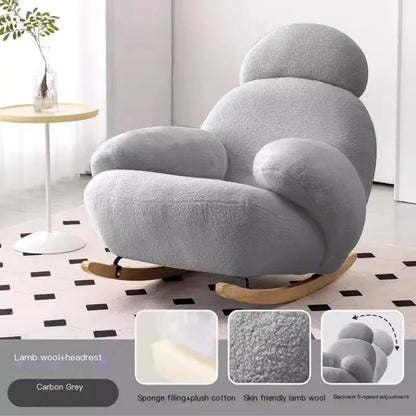 Nordic Modern Luxury Living Room Chairs Sofa  Rocking  Lounge Single Lazy Reclining Adult Bedroom Relax Magical Furniture