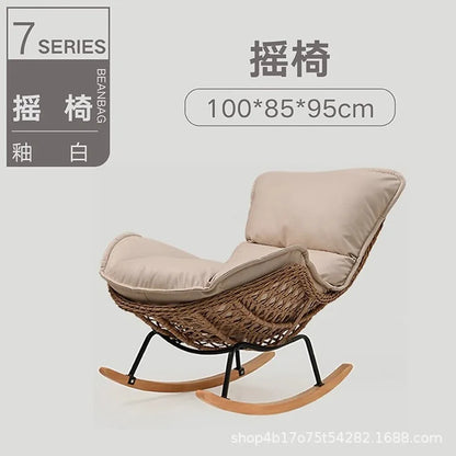 Rocking chair recliner adult sleeping single rattan balcony lazy chair bedroom casual home lazy sofa