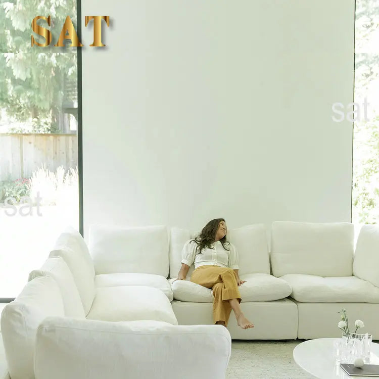 ♢X Modern Luxury White Modular Cloud Sofa 6 Seater U Shape  Sofa Sets Couches  Cloud Sectional Couches for Living Room&