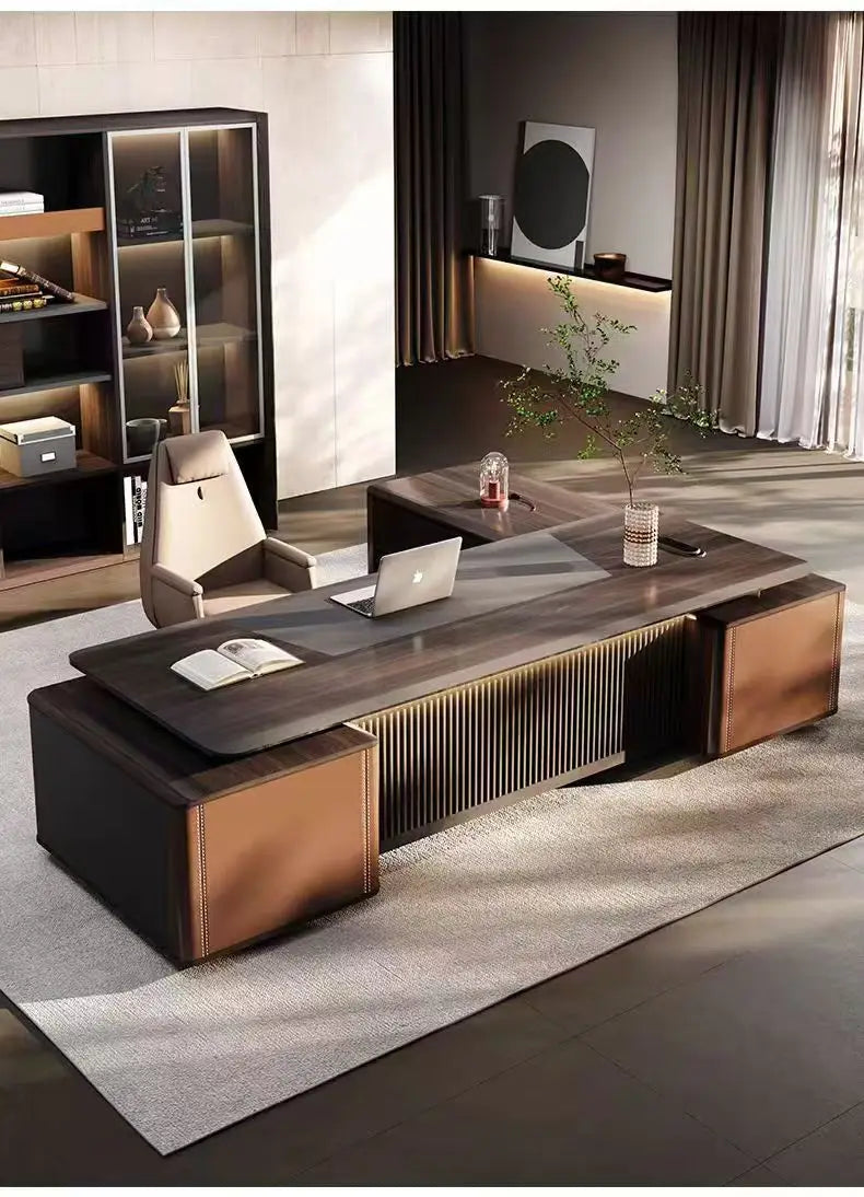Boss Office President's Desk Light Luxury Advanced Sense Large Class Desk Furniture Chairperson's Office Desk And Chair Combinat