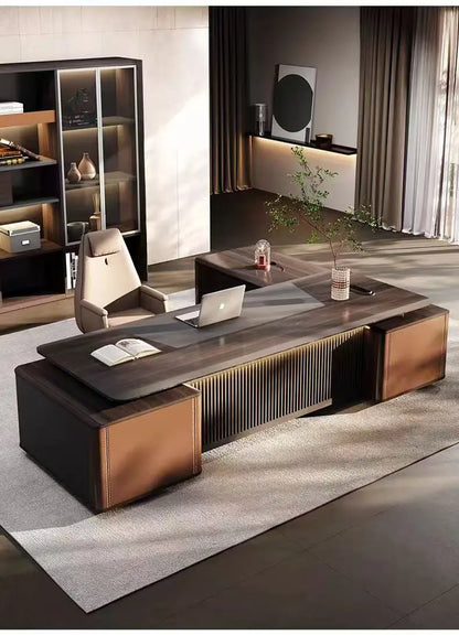 Boss Office President's Desk Light Luxury Advanced Sense Large Class Desk Furniture Chairperson's Office Desk And Chair Combinat