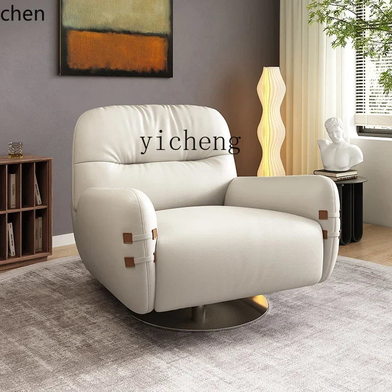HXL modern light luxury leather sofa chair single simple living room small apartment bedroom leisure chair
