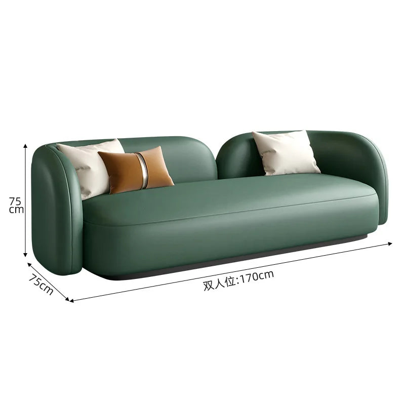 Italian light luxury leather sofa combination modern simple living room reception negotiation table and chair combination