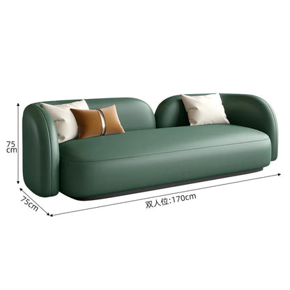 Italian light luxury leather sofa combination modern simple living room reception negotiation table and chair combination