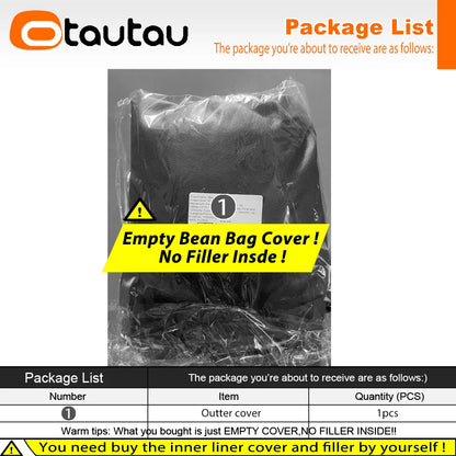 OTAUTAU Faux Leather Bean Bag Cover SF511【No Filler Inside! You Need To Buy Filler By Yourself !】