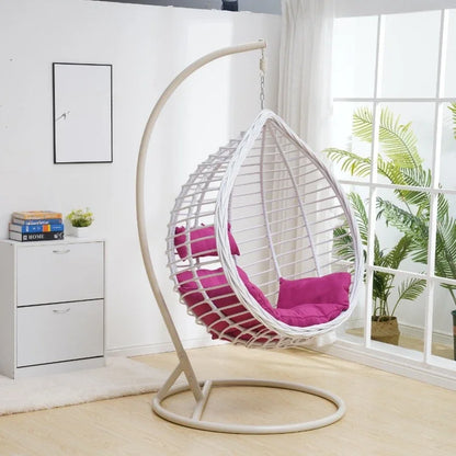Modern Egg Shaped Outdoor Furniture Garden Wicker Rattan Hanging Patio Indoor Egg Swing Chair with Bracket